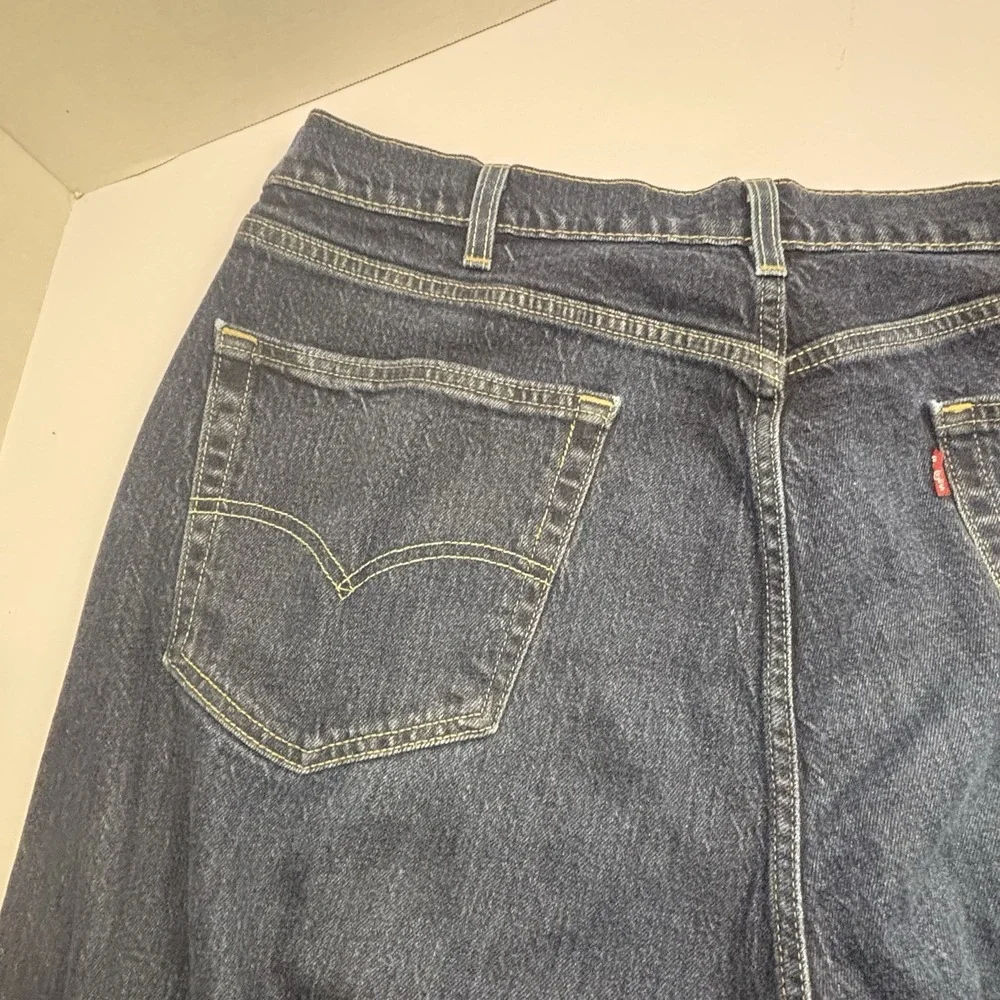 Levi's 505 Regular Fit Jeans 40x32‎ Straight Leg Zip Fly Classic Denim Dark Blue